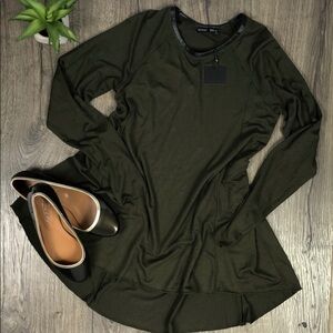 New Zara Soft Stretch Long Sleeve Top Camo Green